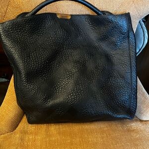 Burberry Black Leather Tote Bag